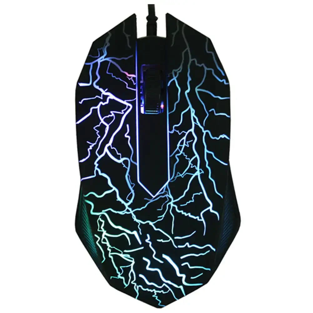 Herní myš 2400 DPI s USB kabelem, LED podsvícením, profesionální myš pro hráče, ergonomická počítačová myš pro PC, notebook a Macbook