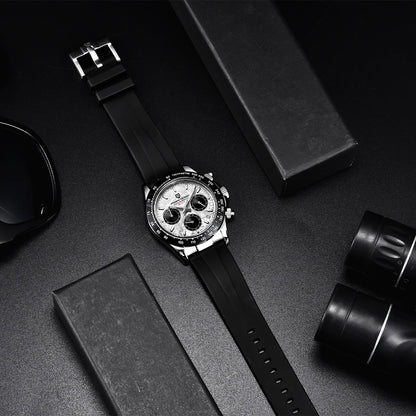 PAGANI DESIGN New Ceramic Bezel Men Quartz Wristwatches Luxurys Sapphire Glass Chronograph 100m Waterproof Stainless Watches Men