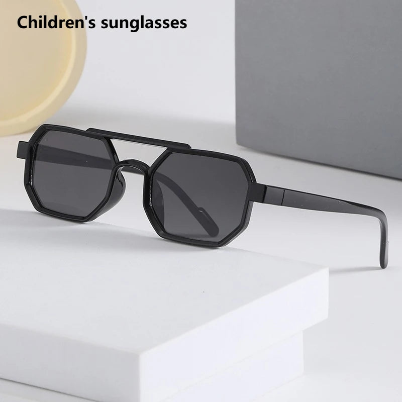 Children’s Sunglasses Vintage Double-beam Sun Glasses UV400 Outdoor Girl Boy Fashion Glasses Classic Square Kids Sunglasses