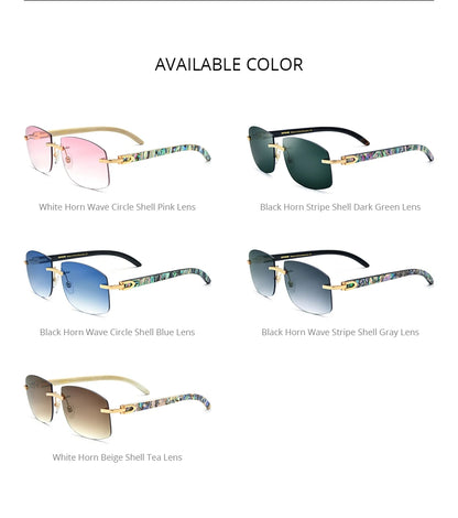 HEPIDEM Buffalo Horn Glasses Men Famous Brand Design Rimless Sunglasses Women Luxury Eyewear Horn-Rim Frameless Buffs Eyeglasses