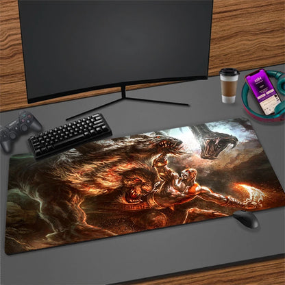 Xxl Mouse Pad God of War Gaming Accessories Keyboard Computer Desk Mat Game Big Carpet 90x40 Large Gamer Cabinet Table Mousepad