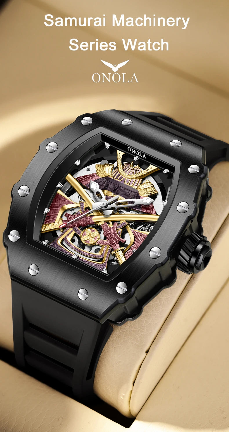 ONOLA Men Automatic Watch Luxury Brand Fashion Luminous Waterproof Mechanical Watches Men Military Sports Watches Gifts for Men