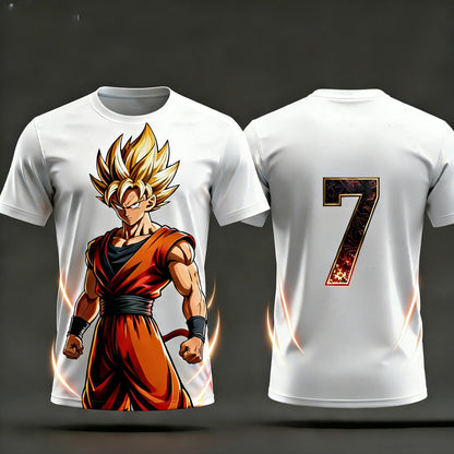 2026 Summer Dragon Ball T-Shirt High Quality 3D Goku Print Oversized Unisex Retro Y2K Anime Football Casual for Men Women Kids