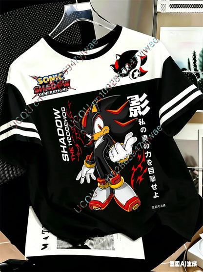 Blue The Hedgehog Sonic Tails 3d Graphic Printed Jersey Anime Game Fan Tee Fashion Street Wear Y2k Top Adult Children'S T-Shirt