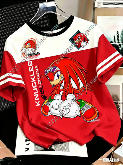 Blue The Hedgehog Sonic Tails 3d Graphic Printed Jersey Anime Game Fan Tee Fashion Street Wear Y2k Top Adult Children'S T-Shirt
