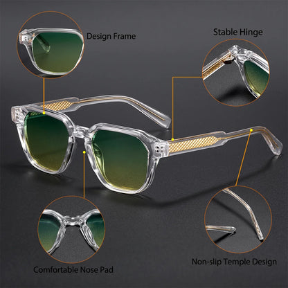 CATERSIDE New Fashion Men's Sunglasses CP Pin Square Frame Eyeglass Women's Outdoor Cycling Fishing Sports Retro Glasses UV400