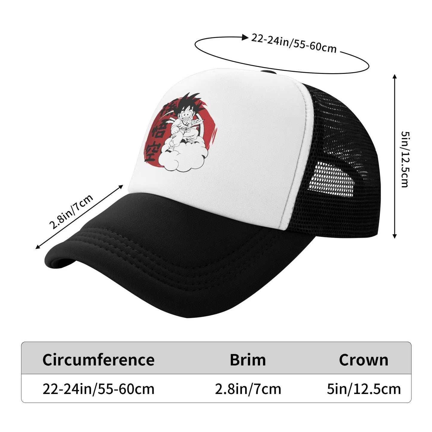 Son gohan D-Dragon Ball Z Trucker Hat Unisex Outdoor  Hats Trucker Worker Cap Trucker Cap Snapback Caps Mesh Baseball Caps
