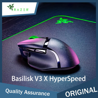 Mouse de gaming wireless personalizabil Original Razer Basilisk V3 X HyperSpeed, senzor optic 18K, Chroma RGB, 9 comenzi programabile