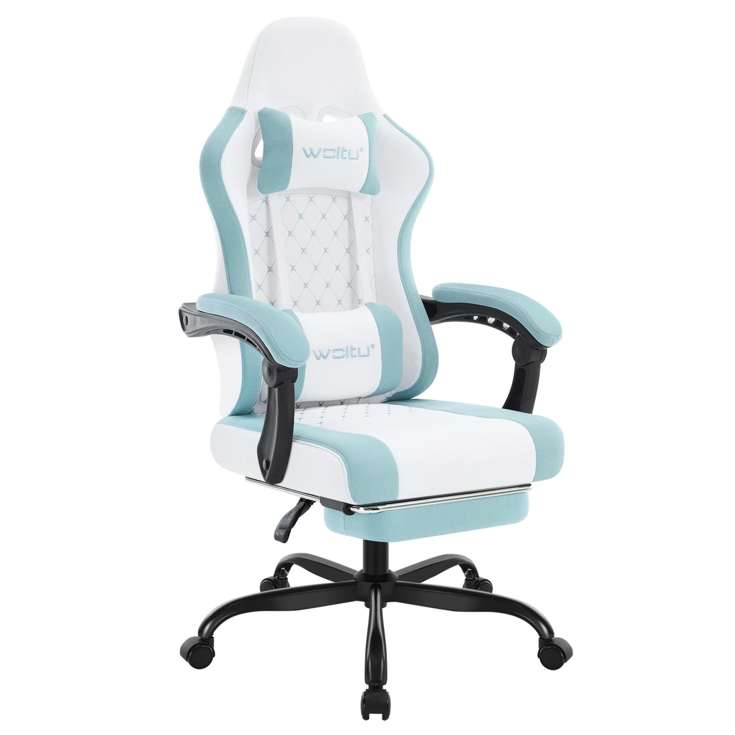 WOLTU sukamoji kompiuterio kėdė su masažo funkcija, ergonominė biuro kėdė su pagalvėle ir pakoju, reguliuojamo aukščio gaming kėdė