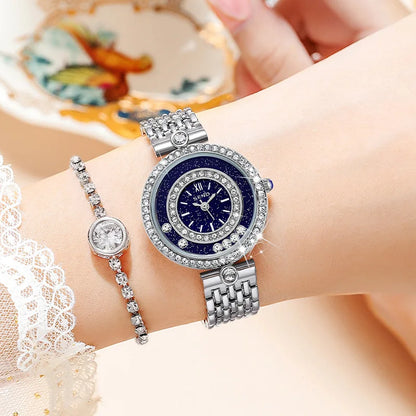 Women Bracelet Watches Silver Top Brand Luxury Ladies Wrist Watches Female Clock Full Steel Quartz Watches Elegant Fashion