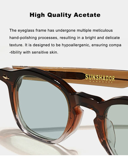 High QualityTortoiseshell Round Frame Handmade Sunglasses Designer Men Acetate Women's Beach Sun UV400 Sunglasses Can Be Carved