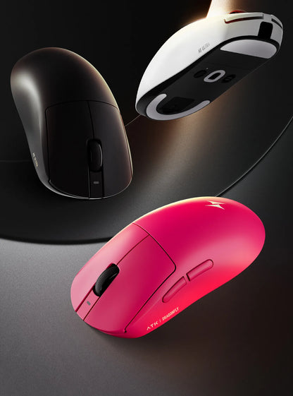 Bezdrátová herní myš ATK A9 s technologií NearLink, ergonomická, PAW3395, třírežimové Bluetooth, nízká latence, e-sportovní myš pro PC
