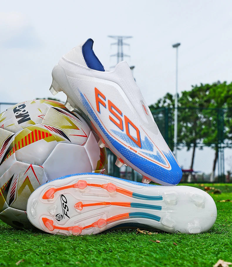 New Men Football Boots Futsal Outdoor Sneakers Match Grass Non-Slip High-quality Soccer Shoes Cleats Hot-selling High-top Light