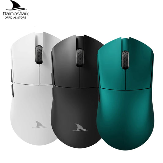 Darmoshark M3 V2 геймърска мишка Double 8K Wireless Tri Mode 26KDPI със сензор PAW3395, макро мишка за голяма ръка за компютър, лаптоп и PC