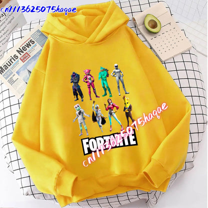 Nova dječja majica s kapuljačom Fortnites s printom crtanog lika iz igre, jesenska ležerna gornja odjeća za djecu, zimska odjeća za dječake