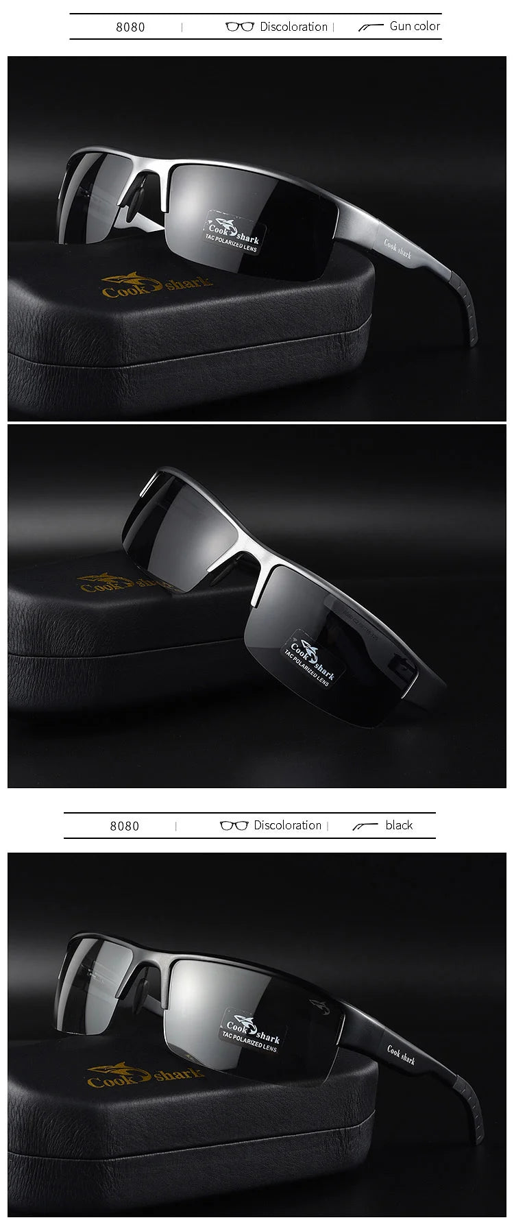 Cook sunglasses for men driving with UV-proof discoloration sunglasses polarized day and night glasses