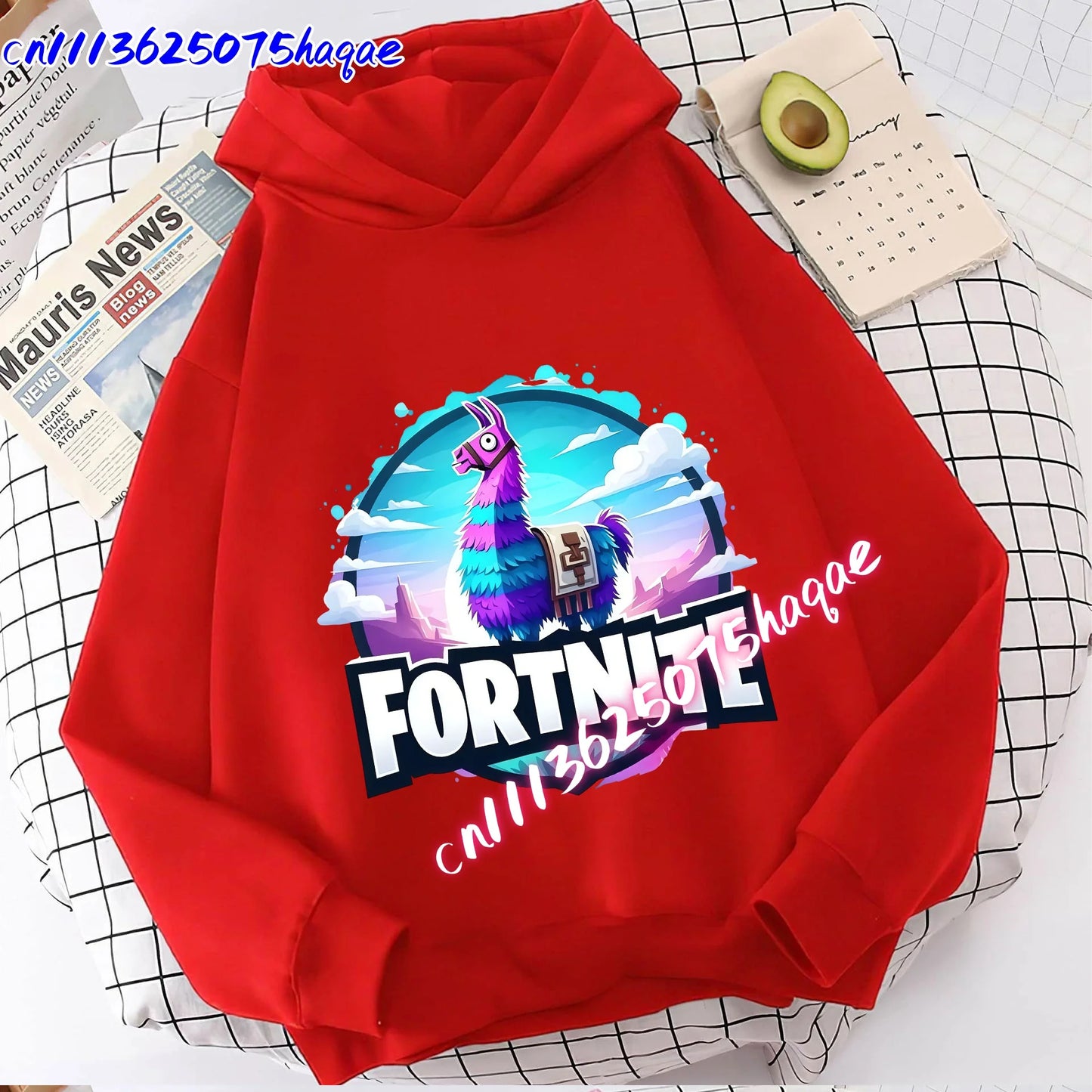 Nova dječja majica s kapuljačom Fortnites s printom crtanog lika iz igre, jesenska ležerna gornja odjeća za djecu, zimska odjeća za dječake