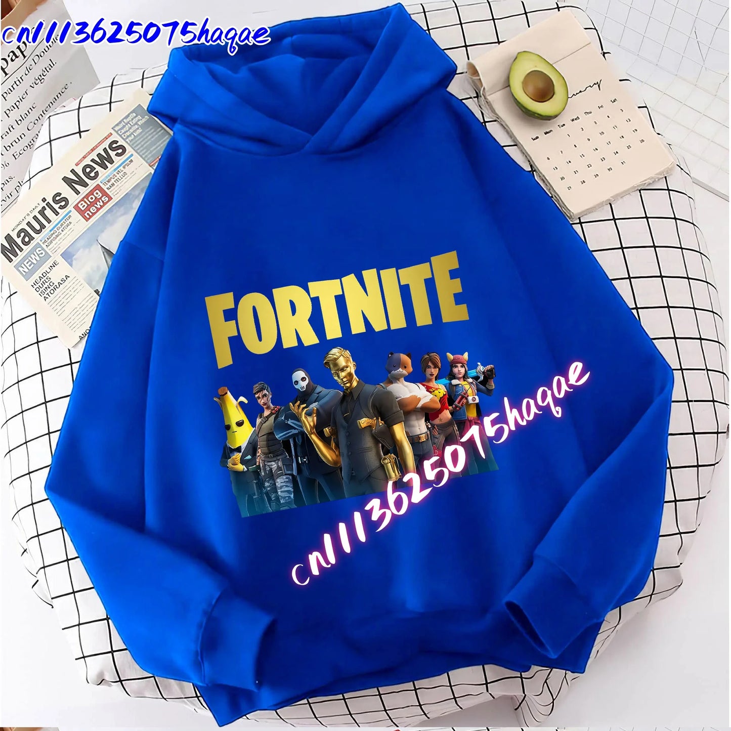 Nova dječja majica s kapuljačom Fortnites s printom crtanog lika iz igre, jesenska ležerna gornja odjeća za djecu, zimska odjeća za dječake