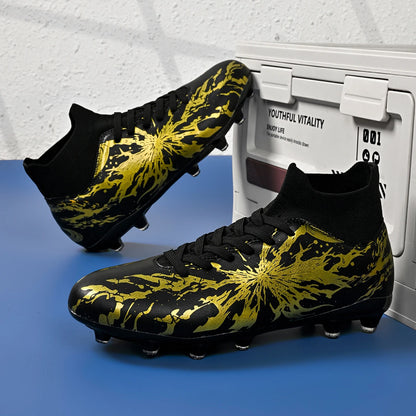 Chaussures de football AG FG ultra légères, tissu PU anti-transpiration, semelle en TPU résistante à l'usure, coupe ajustée, unisexe, baskets d'entraînement pour terrain naturel
