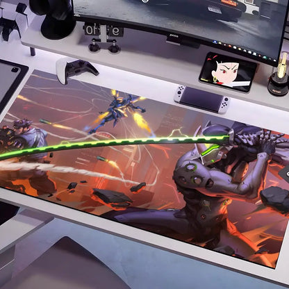 Podložka pod myš Overwatch ve více velikostech, velká čtvercová podložka na počítačový stůl, kancelářská a herní podložka s protiskluzovou gumovou spodní stranou