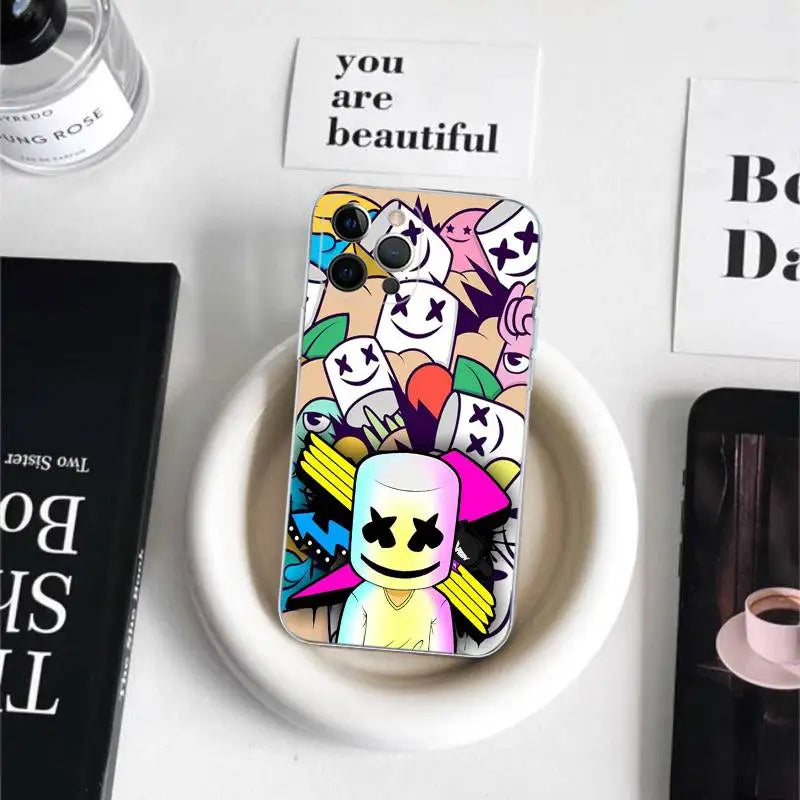 Cartoon B-Battle-R-Royales-F-FortniteS for iPhone 17 16 15 14 13 12 11 Pro Max Plus Transparent Soft TPU Phone Cover