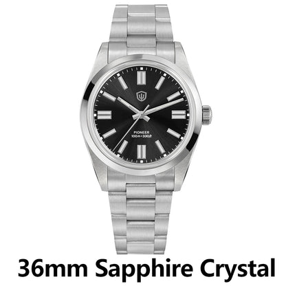 Watchdives WD1016 V3 Quartz Watch 37mm Stainless Steel Case Sapphire Vintage Watch  VH31 Sweep Movemet 100m Waterproof Men Watch