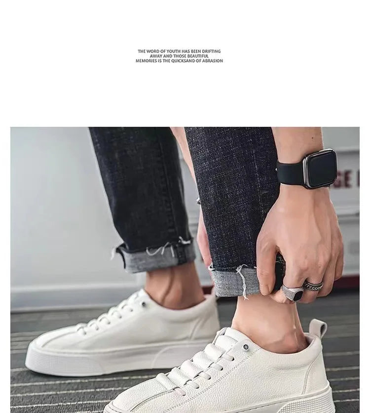 Sneakers da uomo, scarpe casual da uomo, ballerine da uomo, zapatillas da uomo, scarpe leggere in pelle PU traspiranti, scarpe da tennis sportive da uomo bianche