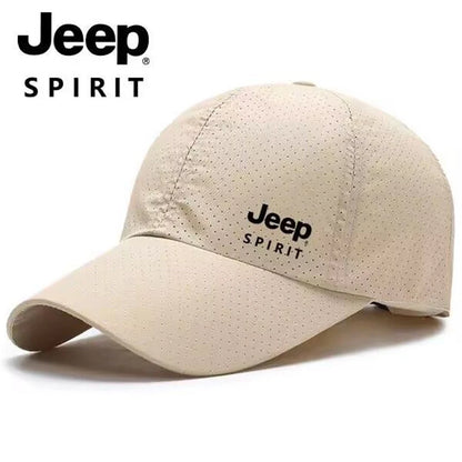 JEEP Spirit Quick drying Sports Hat Men's and Women's Duck billed Hat Spring/Summer Baseball Hat Breathable Sunscreen Hat