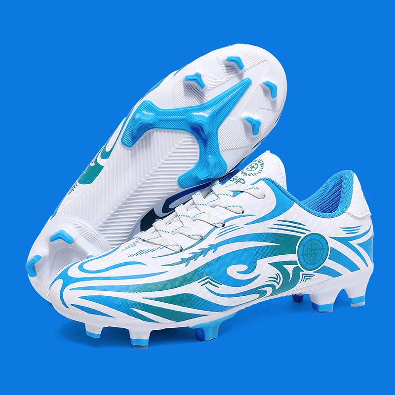 Men Soccer Cleats Comfortable Breathable Boys Football Shoes Lightweight Anti-Slip Training Boots for Grass Turf Outdoor Sports