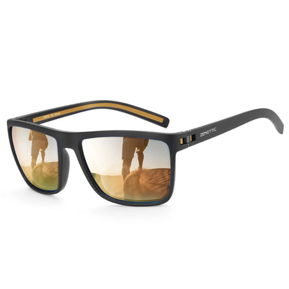 ZENOTTIC Polarized Sunglasses for Men Shades Lightweight TR90 Frame UV400 Protection Square Outdoor Trave Driving Sun Glasses