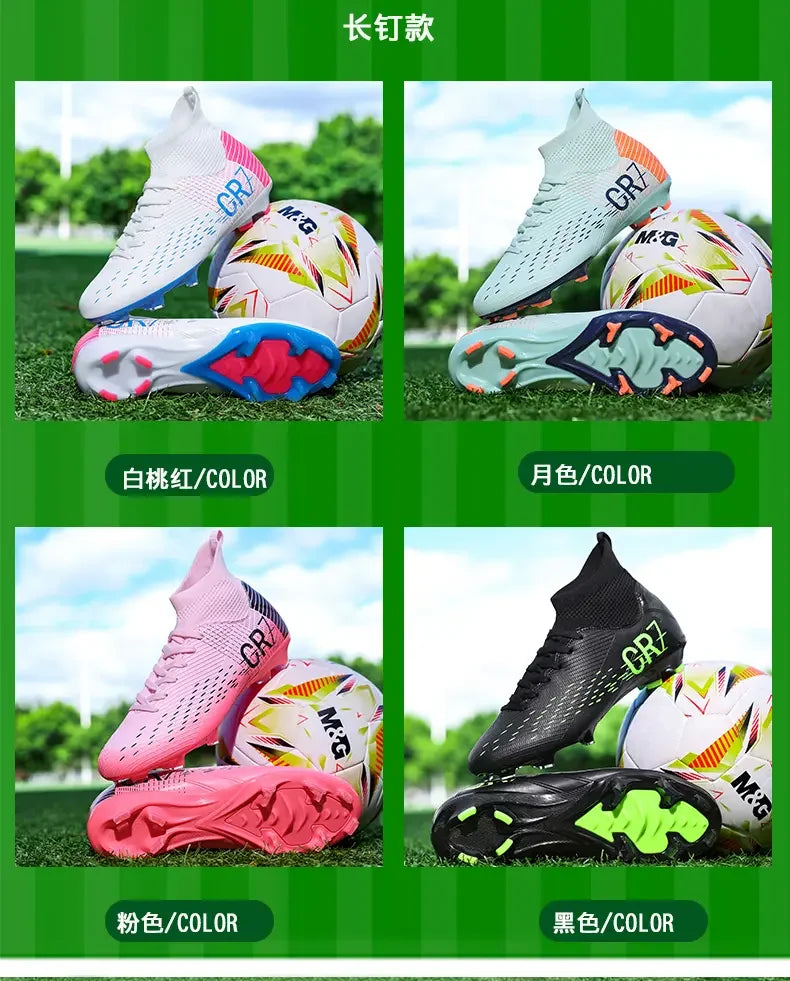 TF Long Stud Training Football Cleats Wear Resistant Breathable Firm Ground Outdoor Match Training Sports Footwear