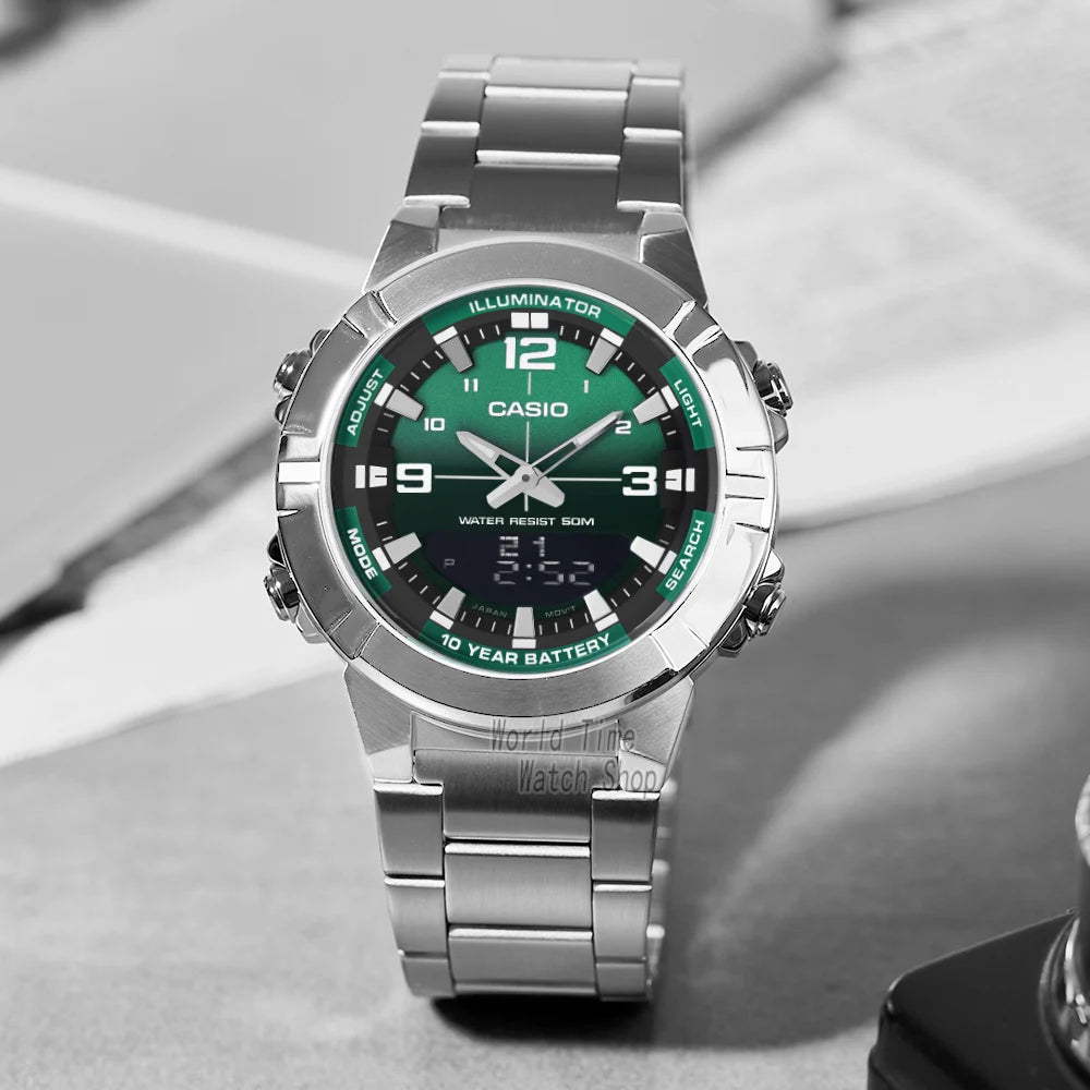 Casio watch for men top luxury set quartz 50m Waterproof  military dual display Watch relogio masculino AMW-870