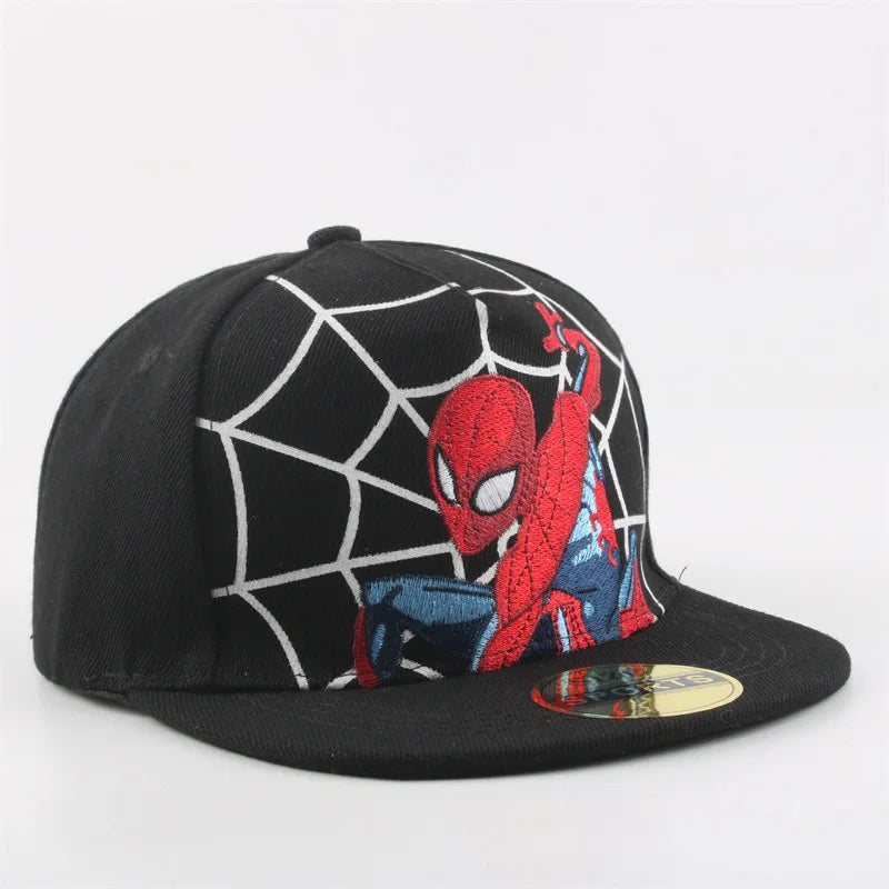 Spider-Man Marvel Peripheral Anime Baseball Cap Cotton Flat Brim Hat Cartoon Decoration Accessories Kid’s Gift Sun Shade Travel