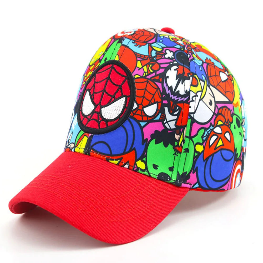 Marvel Avengers Superhero Iron Man Spider-Man Cartoon Children Spring and Autumn Baseball Cap Sun Protection Cap Sunscreen Hat