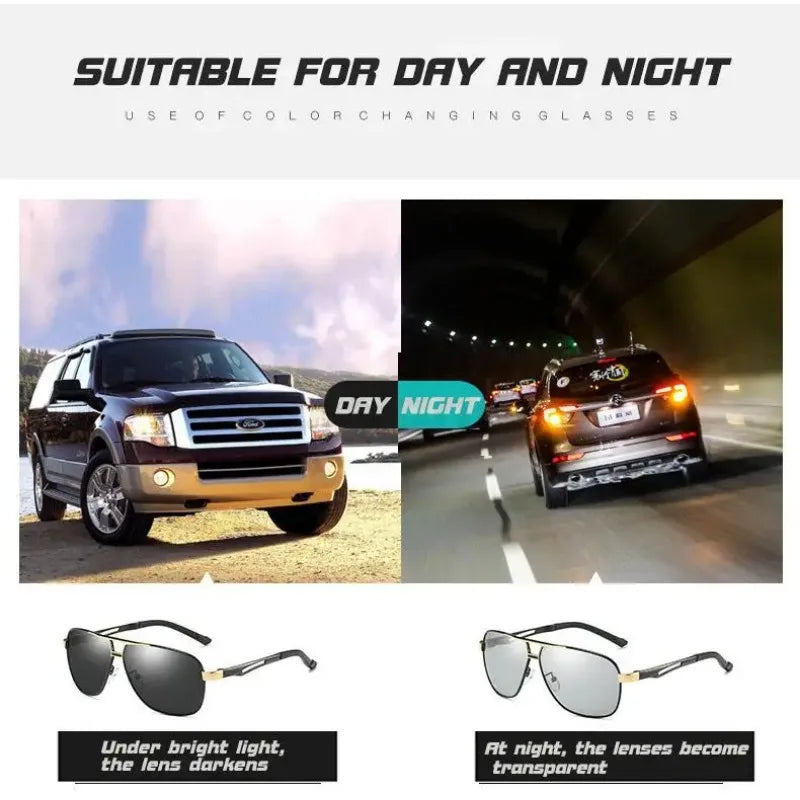 Top Aluminum Magnesium Square Polarized  Photochromic Sunglasses Men Sun Glasses Military Safety Driving Oculos De Sol Masculino