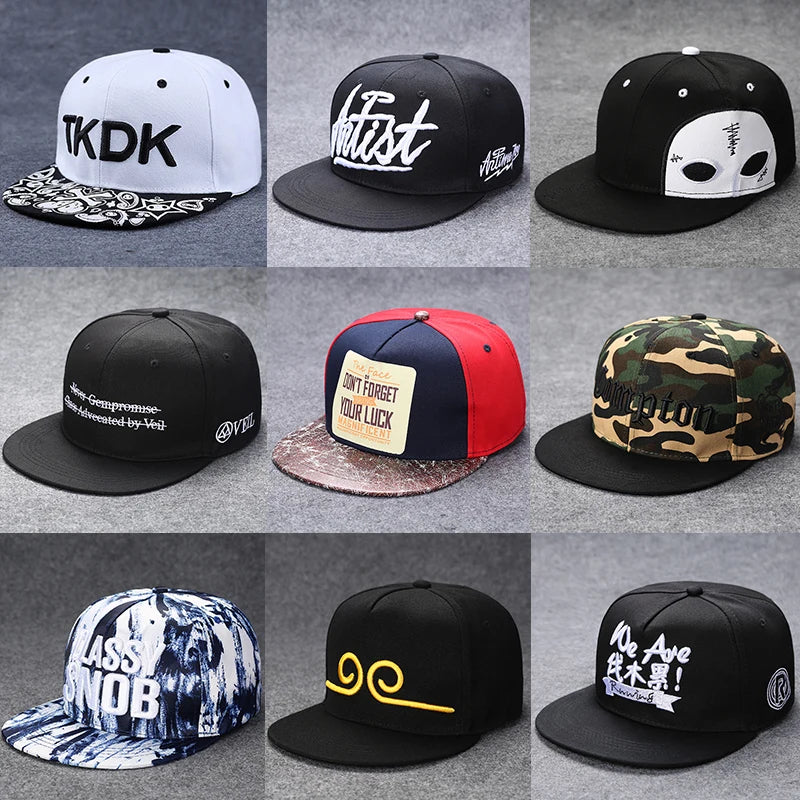Men's Letter Embroidery All-match Flat Brim Baseball Cap Ladies Summer Hip Hop Hats Outdoor Shade Adjustable Casual Peaked Caps