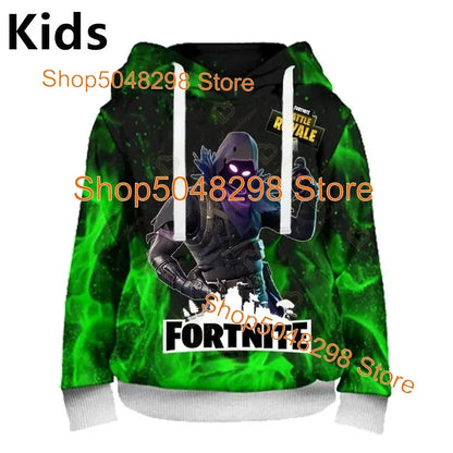 Sweatshirt com capuz para homem e mulher com estampado 3D Battle Royale Fortnite Victory — hoodie streetwear com capuz para rapazes e raparigas