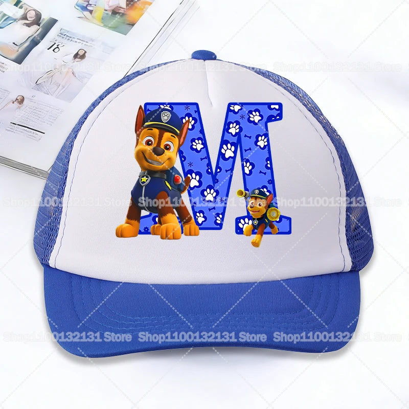 PAW Patrol Mesh Baseball Caps Cartoon Chase Letter Adult Kids Sports Hats Anime Summer Outdoor Sunshade Peaked Cap Boy Girl Gift