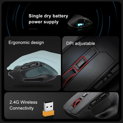 E-YOOSO X-31 USB 2.4G brezžična gaming miška za velike roke PAW3212 4800 DPI 5 gumbov za igralce, računalnik, prenosnik in PC