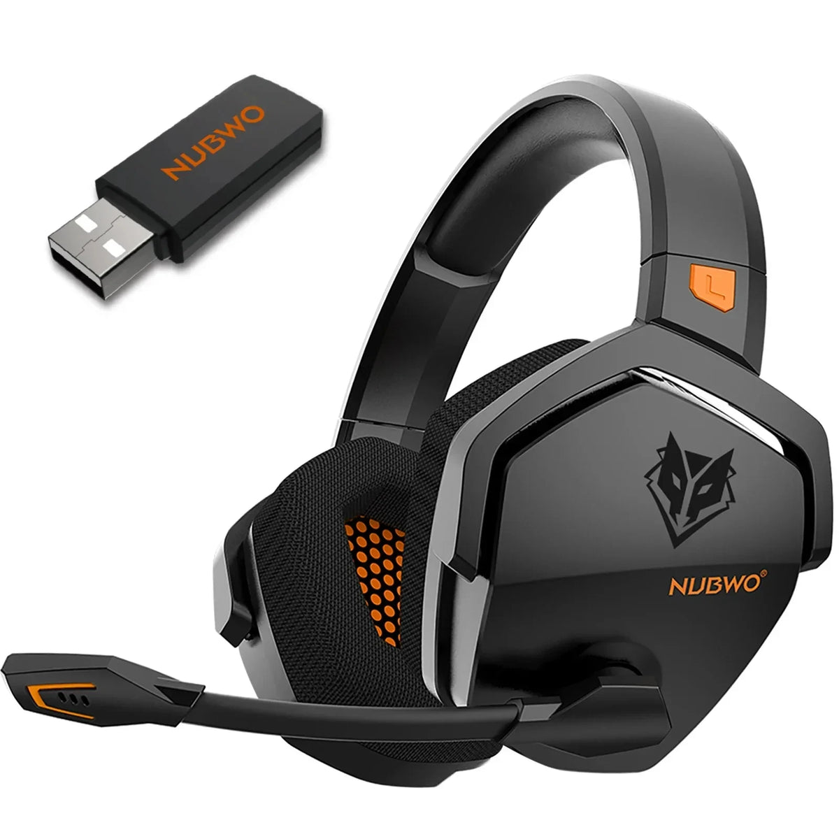 NUBWO G06 Casque de jeu double sans fil avec microphone pour PS5, PS4, PC, mobile, Switch, casque de jeu Bluetooth 5.3 2,4 GHz