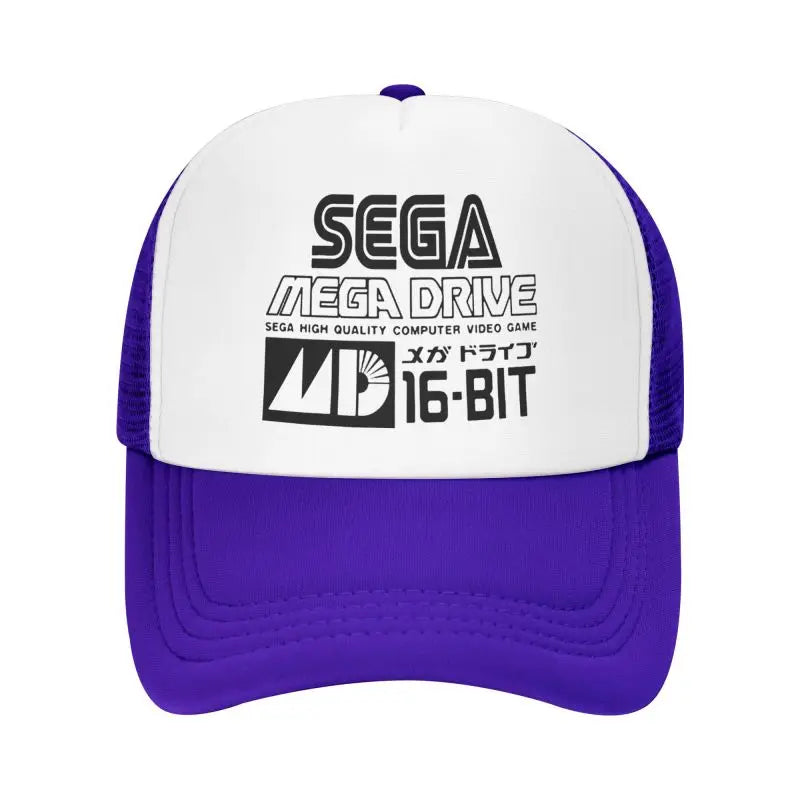 „Sega Mega Drive“ tinklelio beisbolo kepuraitė, unisex hiphopo snapback kepurė, vasarinė kvėpuojanti kepurė su snapeliu nuo saulės, reguliuojama trucker stiliaus kepurė