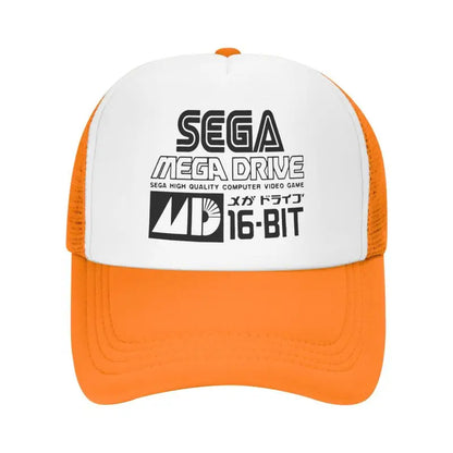 „Sega Mega Drive“ tinklelio beisbolo kepuraitė, unisex hiphopo snapback kepurė, vasarinė kvėpuojanti kepurė su snapeliu nuo saulės, reguliuojama trucker stiliaus kepurė