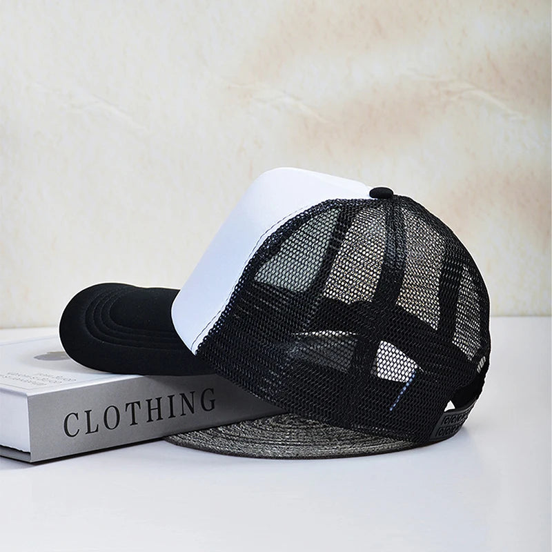 Summer Black Baseball Caps for Adult Cartoon Letters Sonics Boys Girls Outdoor Sports Breathable Mesh Hat Cute Anime Sunbonnet