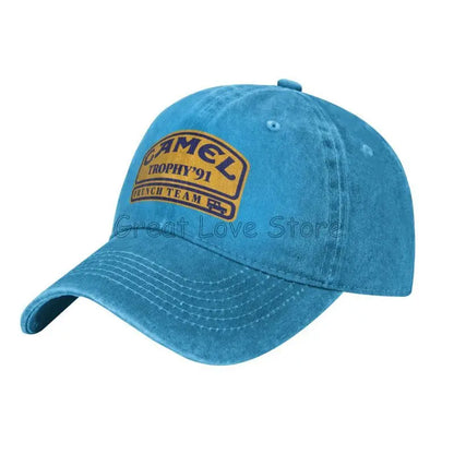 Camel Trophy 91 Cowboyhatt Retro Justerbar Tvättad bomull Golfhatt Sommar Vintage Solskydd Basebollkepsar