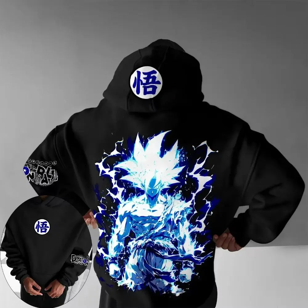 Dragon Ball Goku Graphic Hoodie Men Women Spring Autumn Streetwear Oversized Casual Hooded Sweatshirt Pullover Tops Anime Print