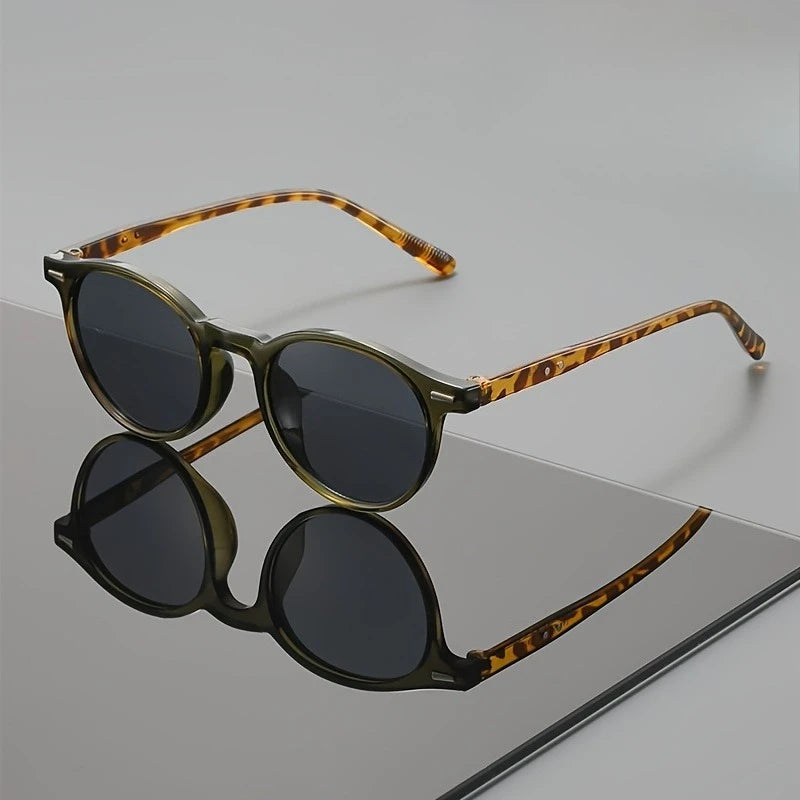 Fashionable and Simple Round Frame Neutral Sunglasses with UV Protection, Suitable for Daily Commuting Wear