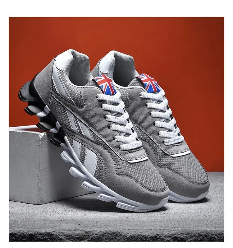 Brand Trend størrelse 46 47 48 slidstærke fitness-sneakers til mænd med støddæmpning, tyk sål og åndbare udendørs løbesko til mænd