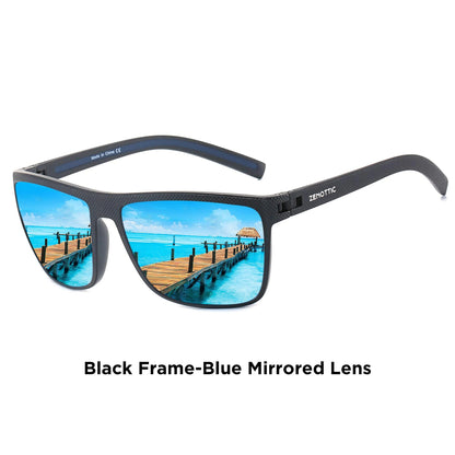 ZENOTTIC Polarized Sunglasses for Men Lightweight TR90 Frame UV400 Protection Square Sun Glasses