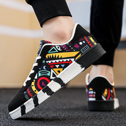 YRZL skateboard-sko til mænd, sneakers i kanvas, afslappede og åndbare gåsko, lette flade sko til mænd, trendy streetwear-sportssko
