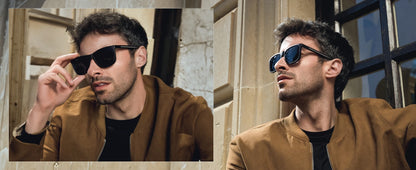 ZENOTTIC Men's Polarized Sunglasses - Lightweight TR90 Frame Square Mens Sunglasses UV400 Protection